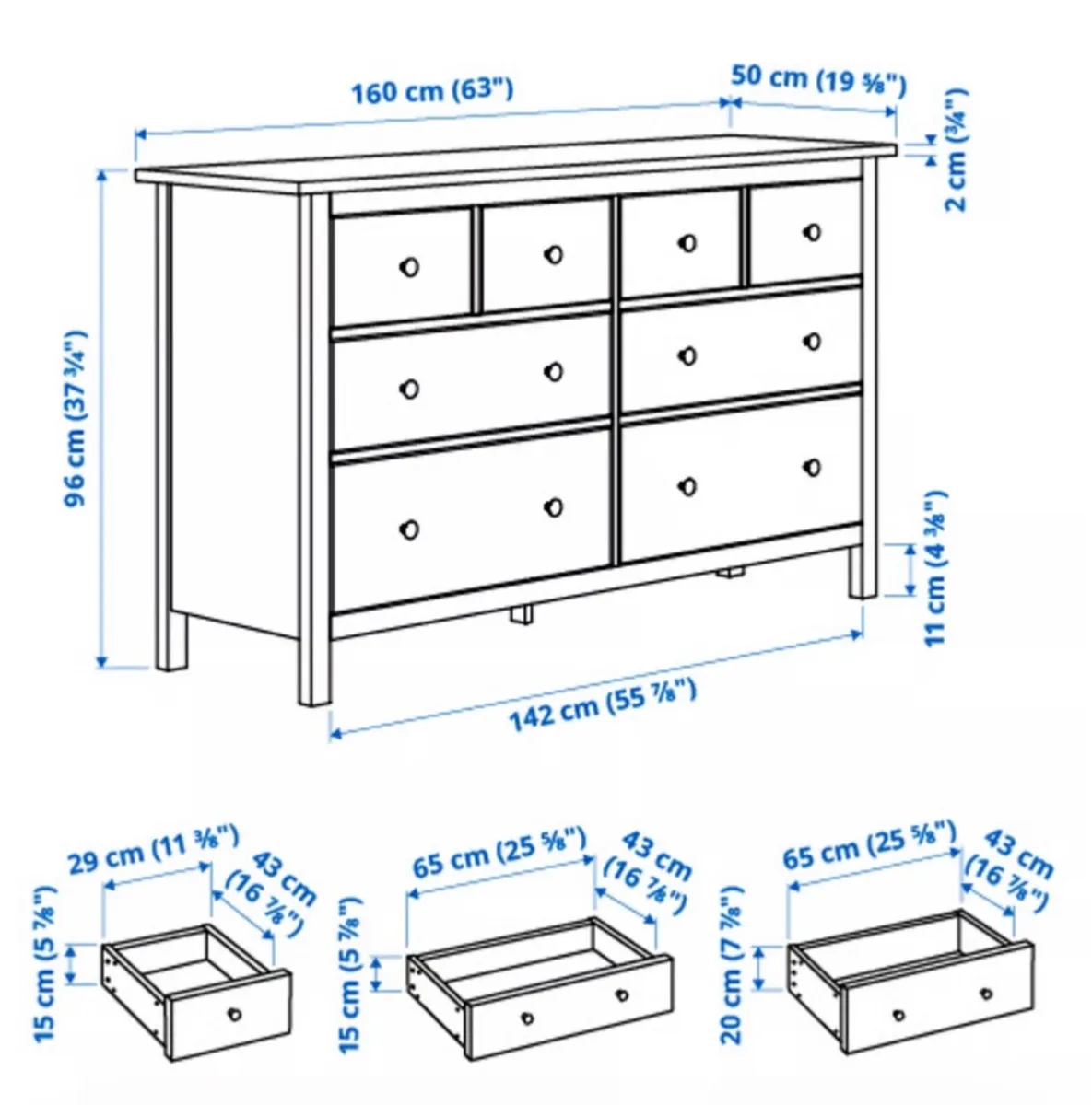 IKEA 8 drawer dresser for sale in Co. Wexford for 250 on DoneDeal