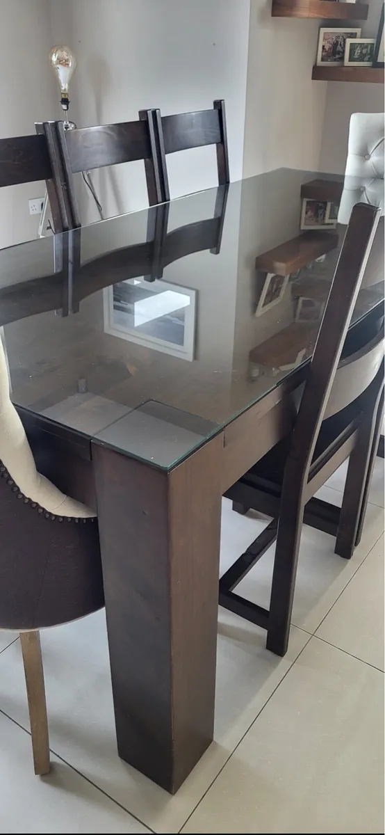 Walnut Dining Table with 8 chairs - Image 1