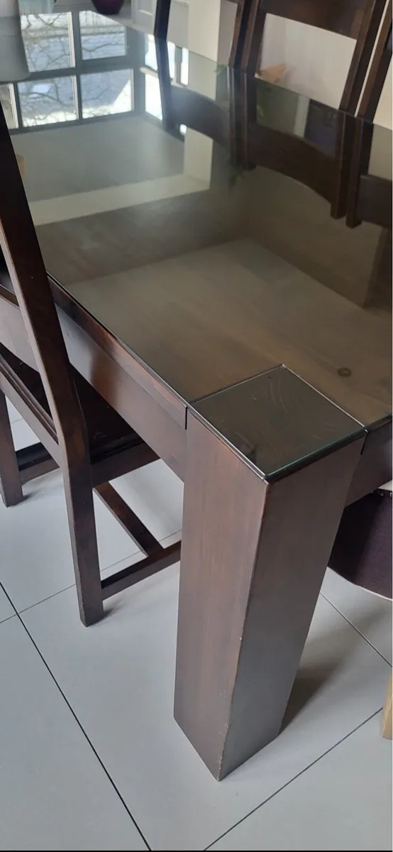 Walnut Dining Table with 8 chairs - Image 2