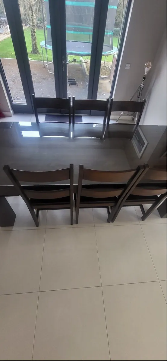 Walnut Dining Table with 8 chairs - Image 3