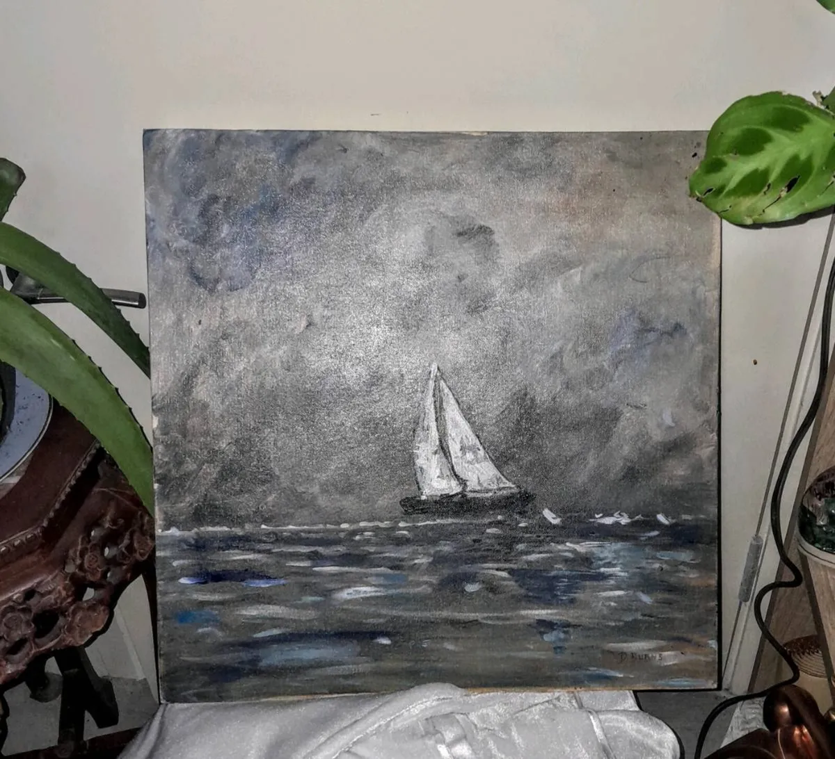 Stormy painting on board