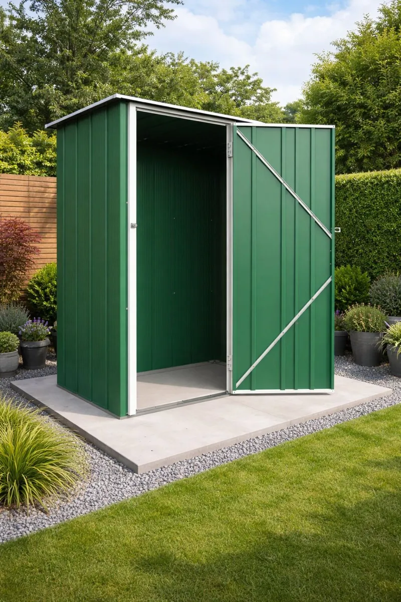 5×3 Easy-Store Steel Garden Shed – Green - Image 4