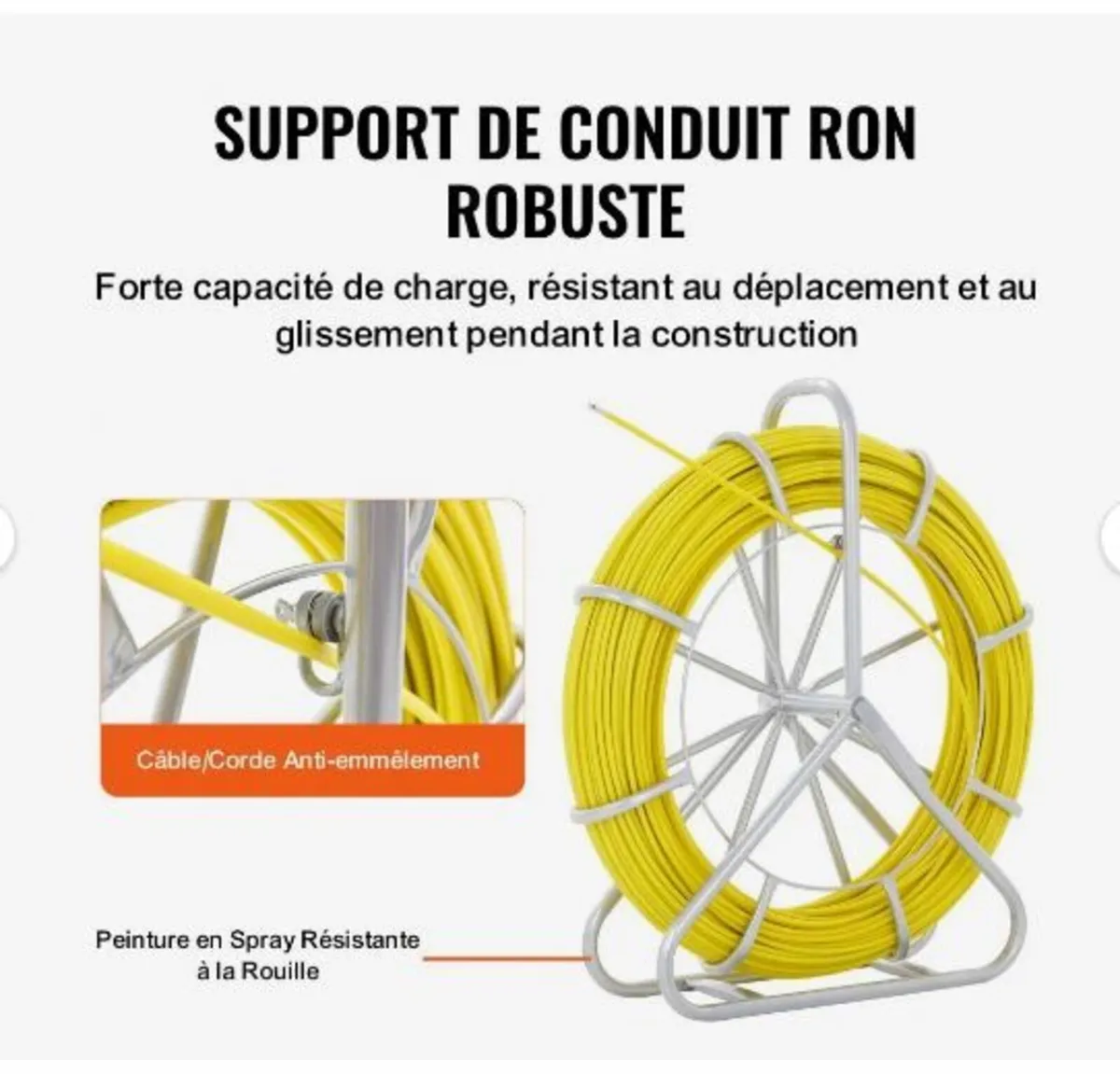 Fish Tape Fiberglass, 129.5 m, 6.4 mm - Image 1