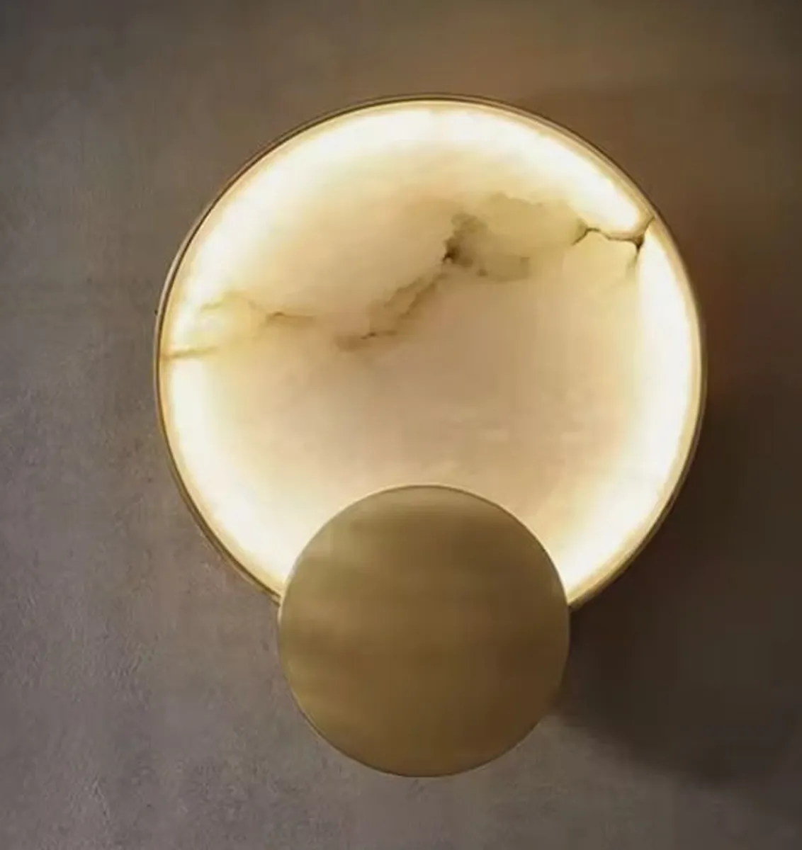 Set of 2 Round Marble Wall Lamp High-Grade Copper Indoor Lighting Living Room Bedroom Study Modern Minimalist Led Decor for Home - Image 1