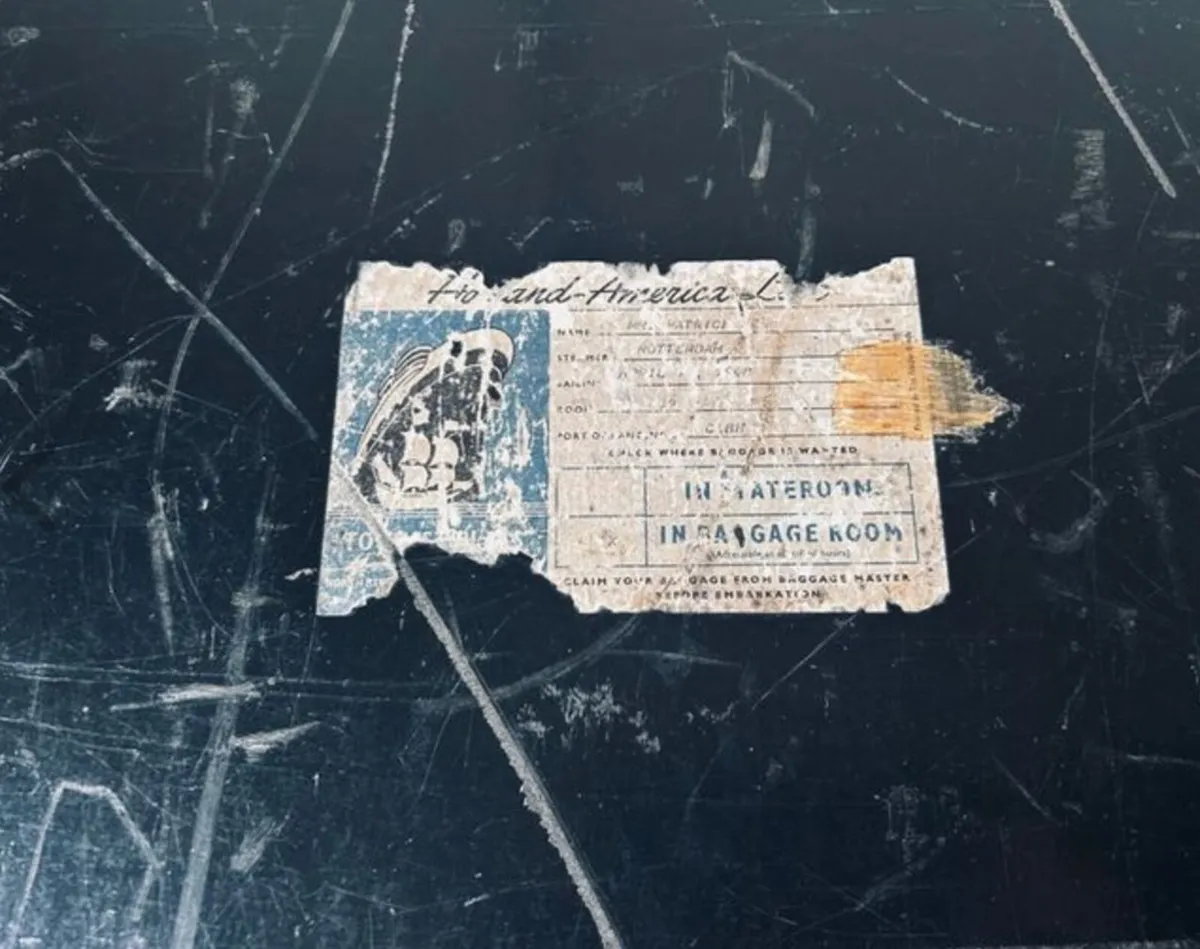 Vintage Holland America Line Steamer Trunk 1960s - Image 4