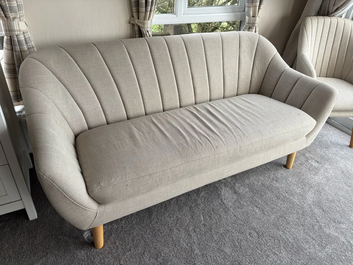 Sofa EGEDAL 2.5 seater beige fabric - Image 1