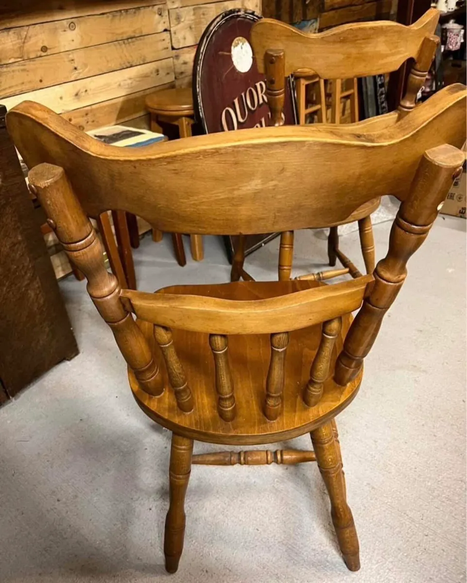 Pair of country kitchen oak chairs - Image 3