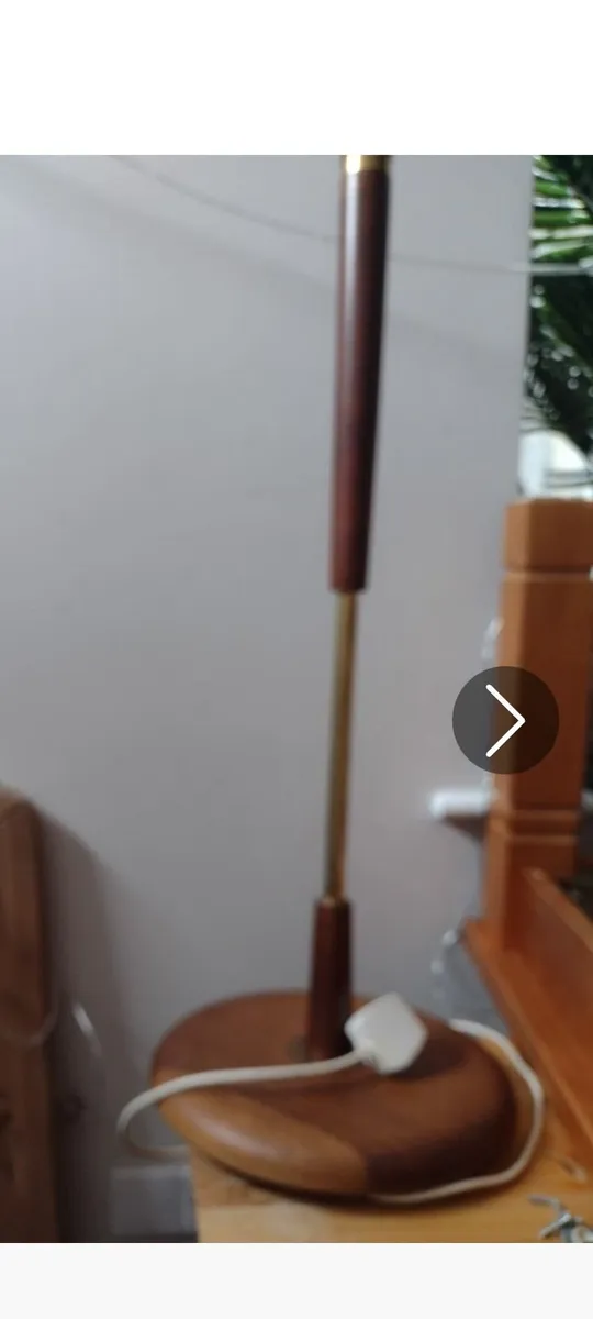 Mid century 1950's Teak & brass floor lamp - Image 2