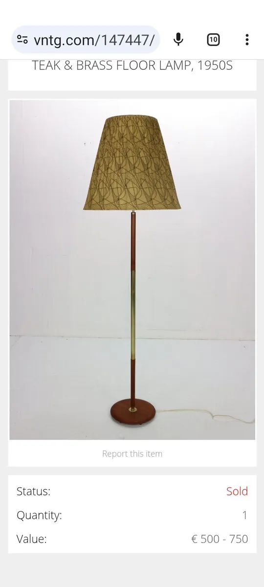 Mid century 1950's Teak & brass floor lamp - Image 4