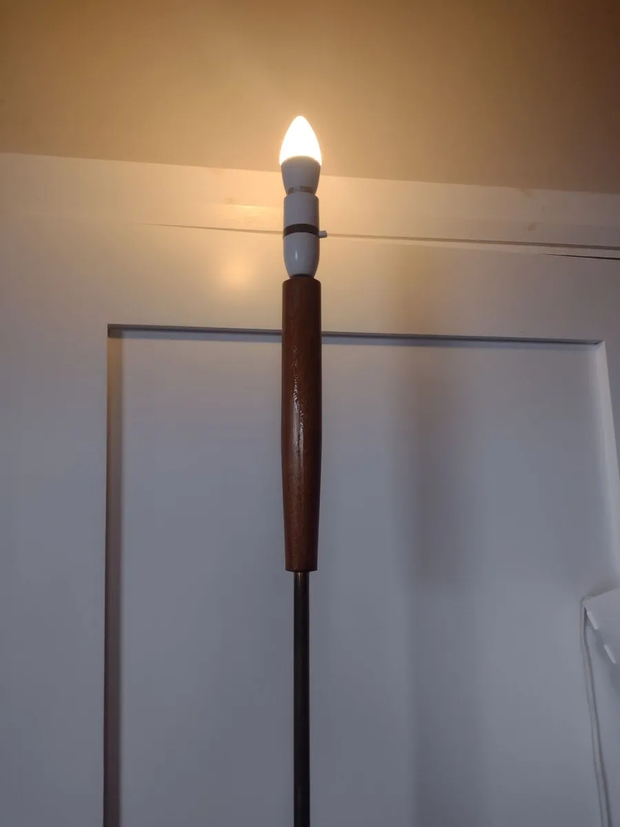 Mid century 1950's Teak & brass floor lamp - Image 3