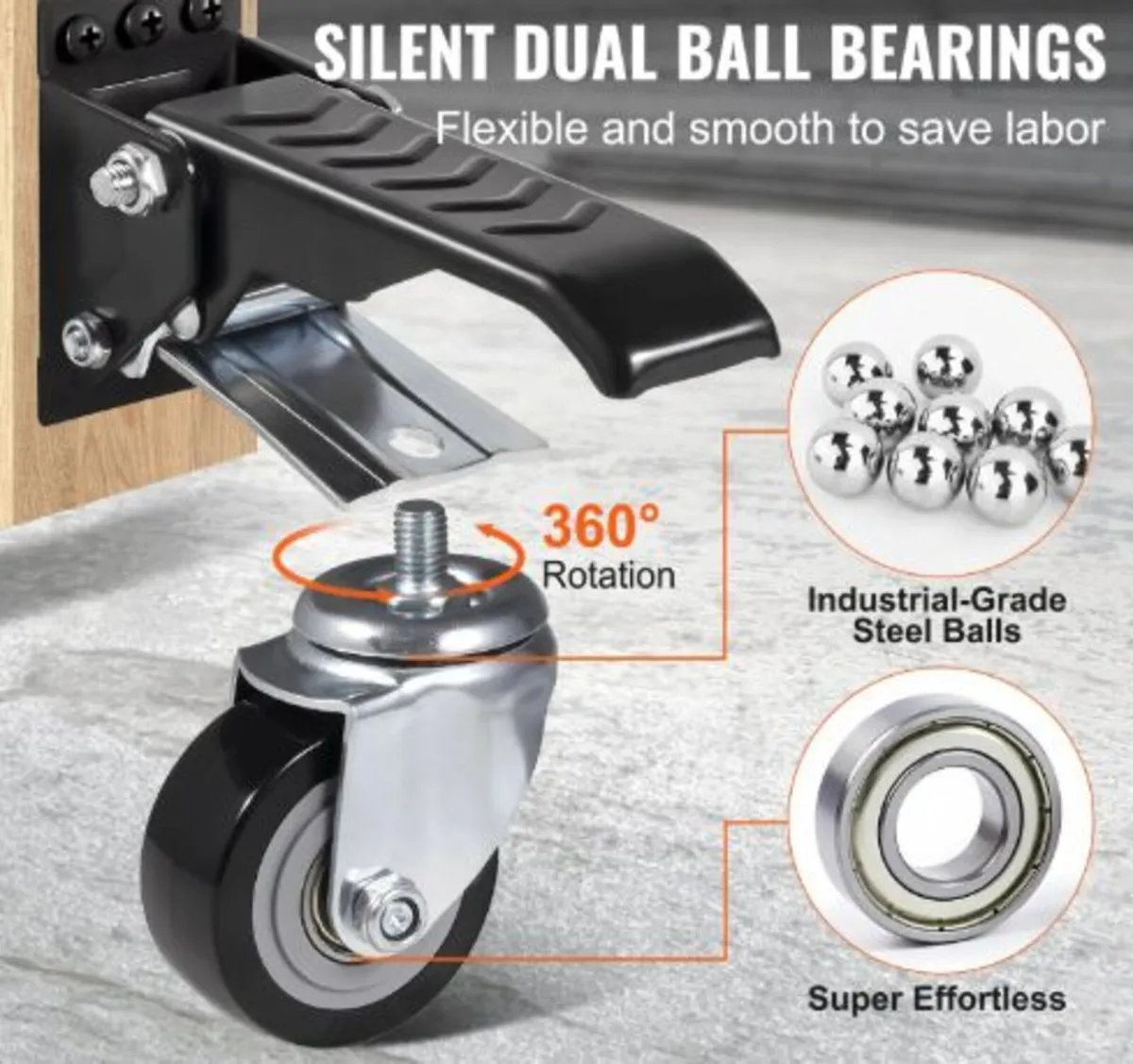Workbench Caster Wheels,74.8kg Load Capacity, Set - Image 3