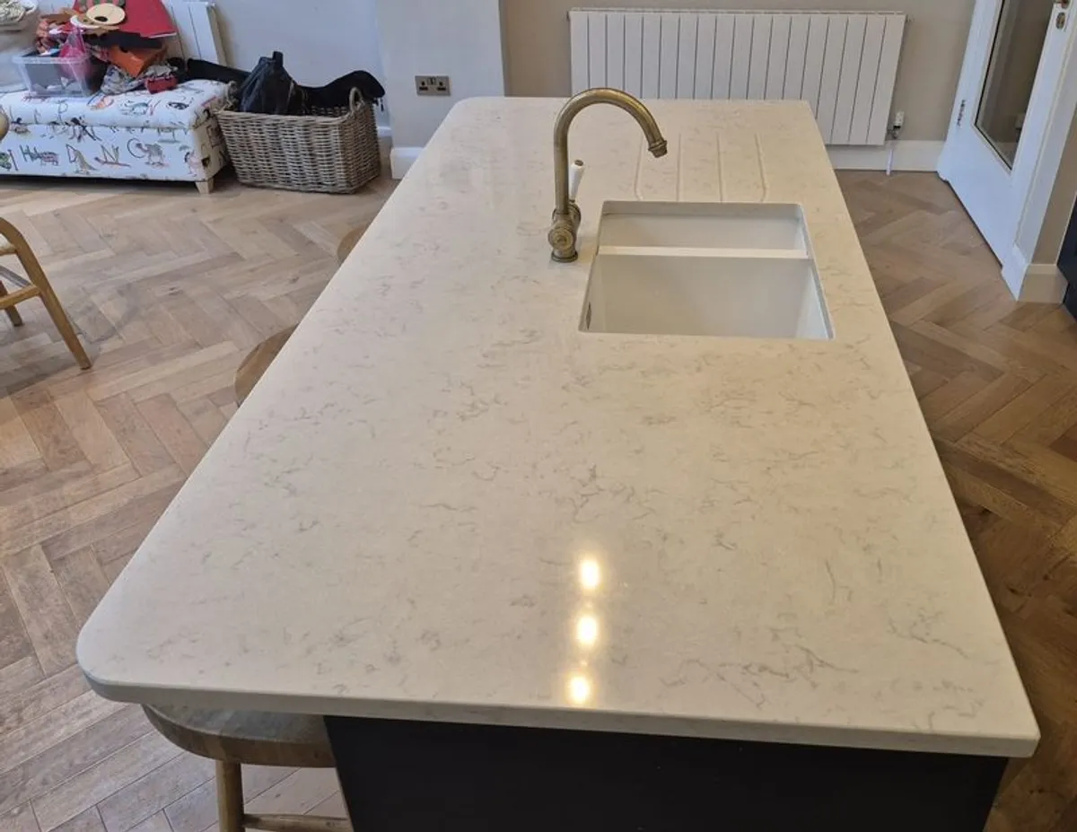 Kitchen Island with Quartz Counter - Image 3