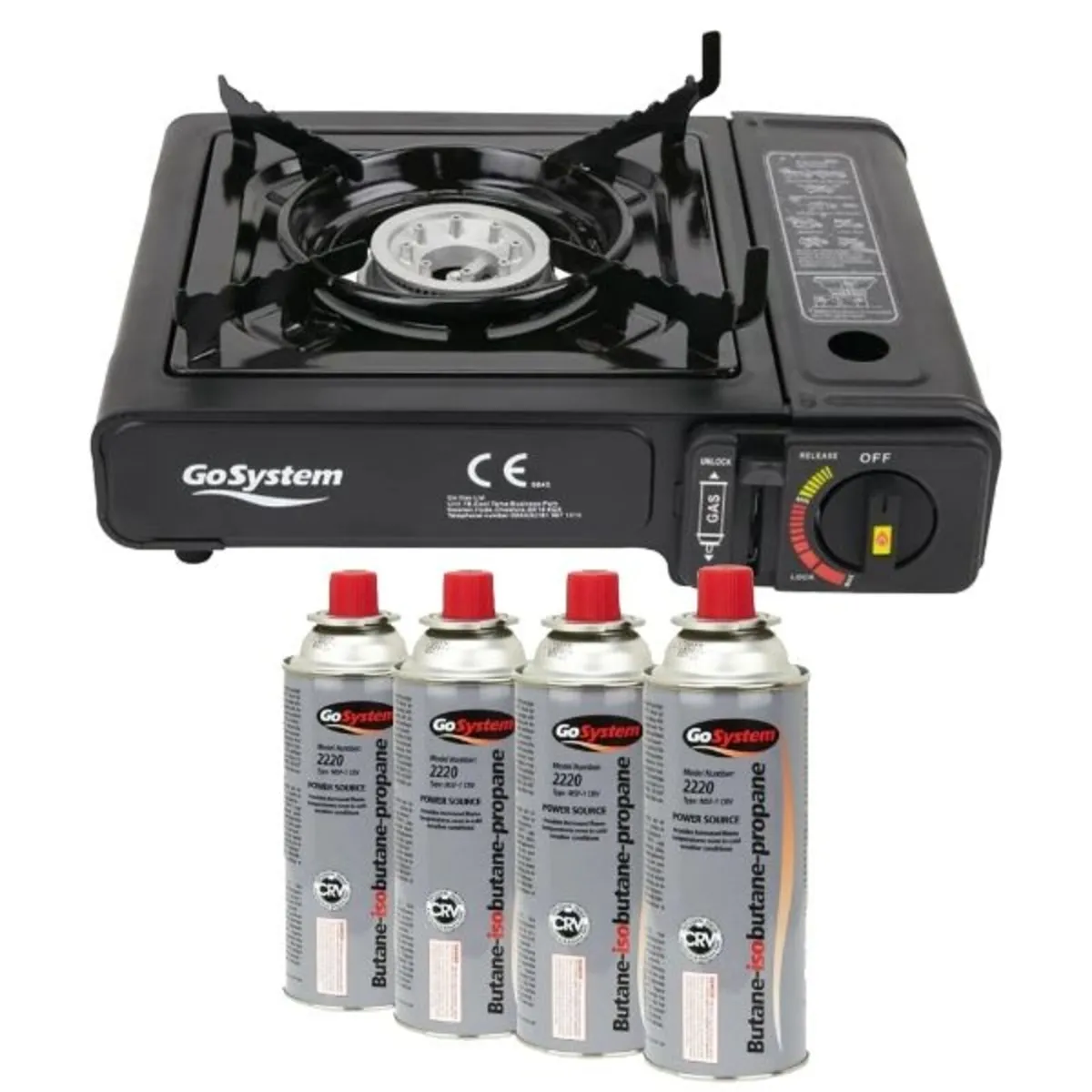 Portable Stove & 4 gas cartridges - Image 1