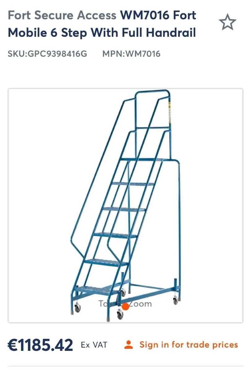 Industrial Mobile Steps – Platform Ladder – 1.5m - Image 1