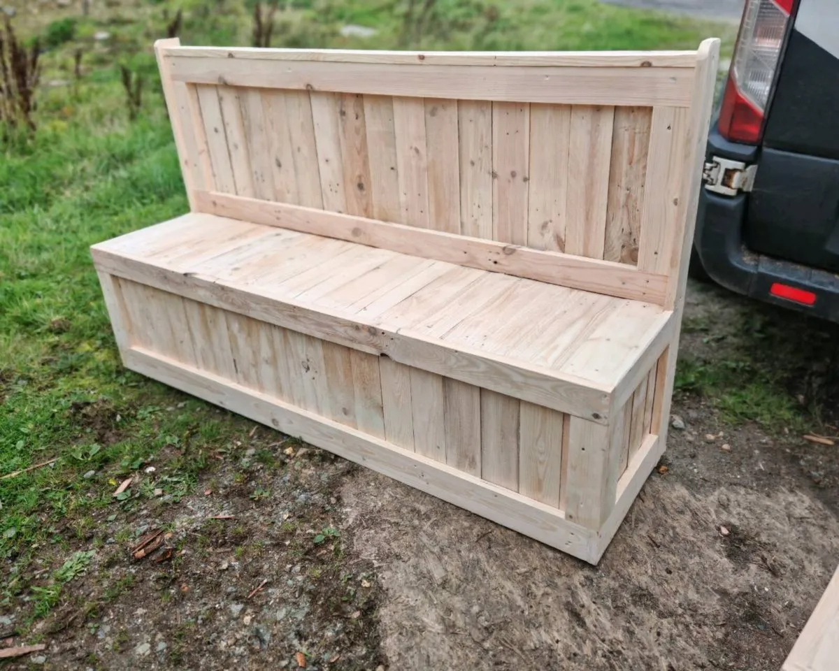 Handmade rustic banquet seating - Image 3