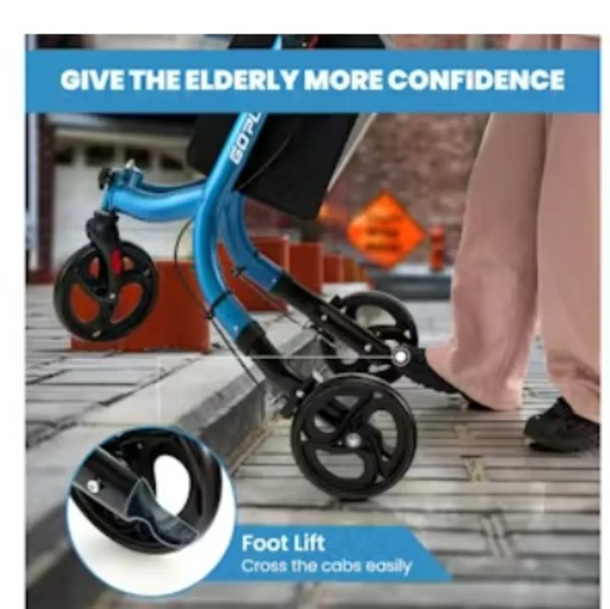 New Postage 3-Wheel Foldable Rollator Walker - Image 3