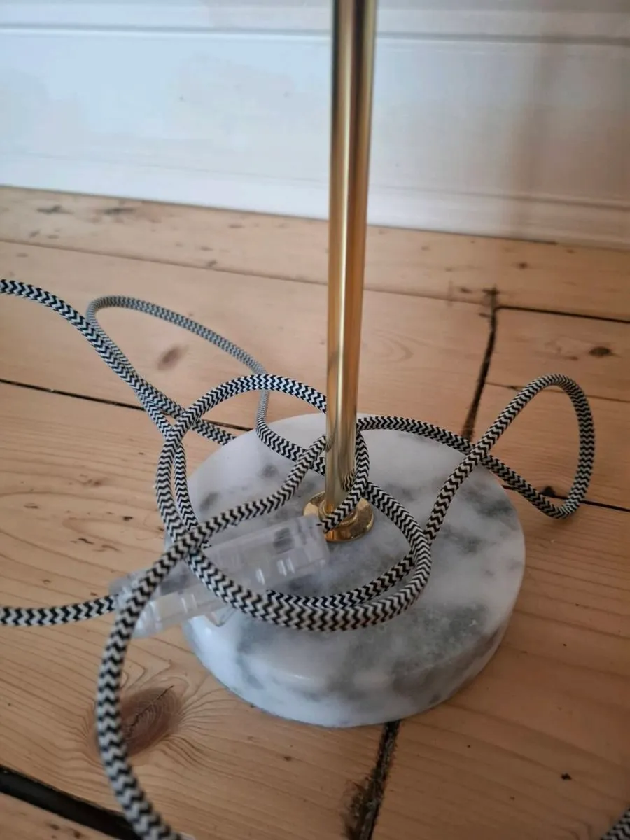 Lamp base, brass and marble - Image 3