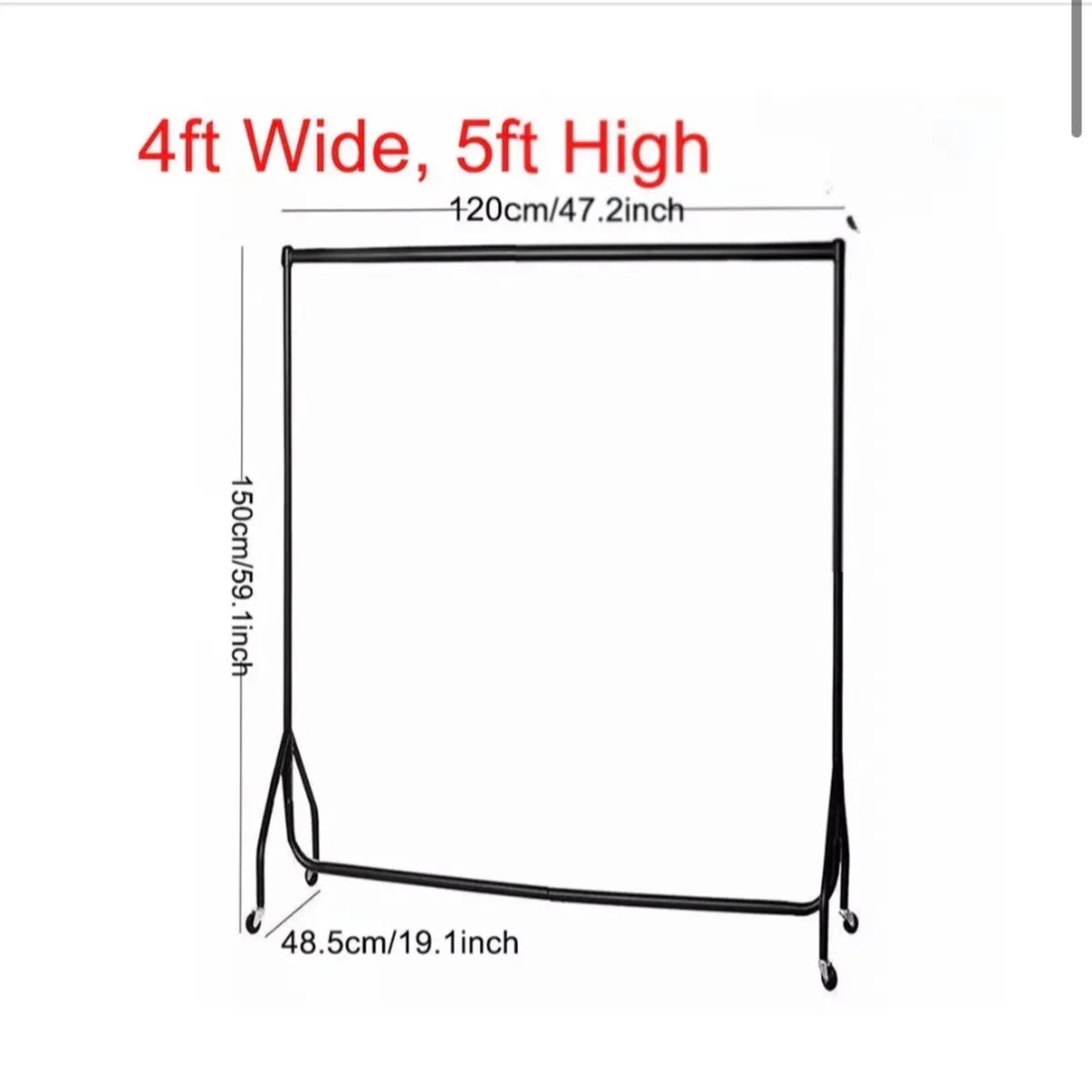 4ft Clothes Rail Heavy Duty NEW - Image 4