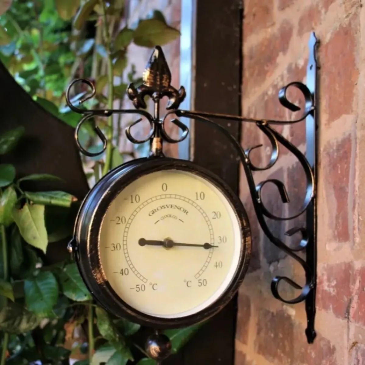 NEW Outdoor Wall Clock Thermometer - Image 2