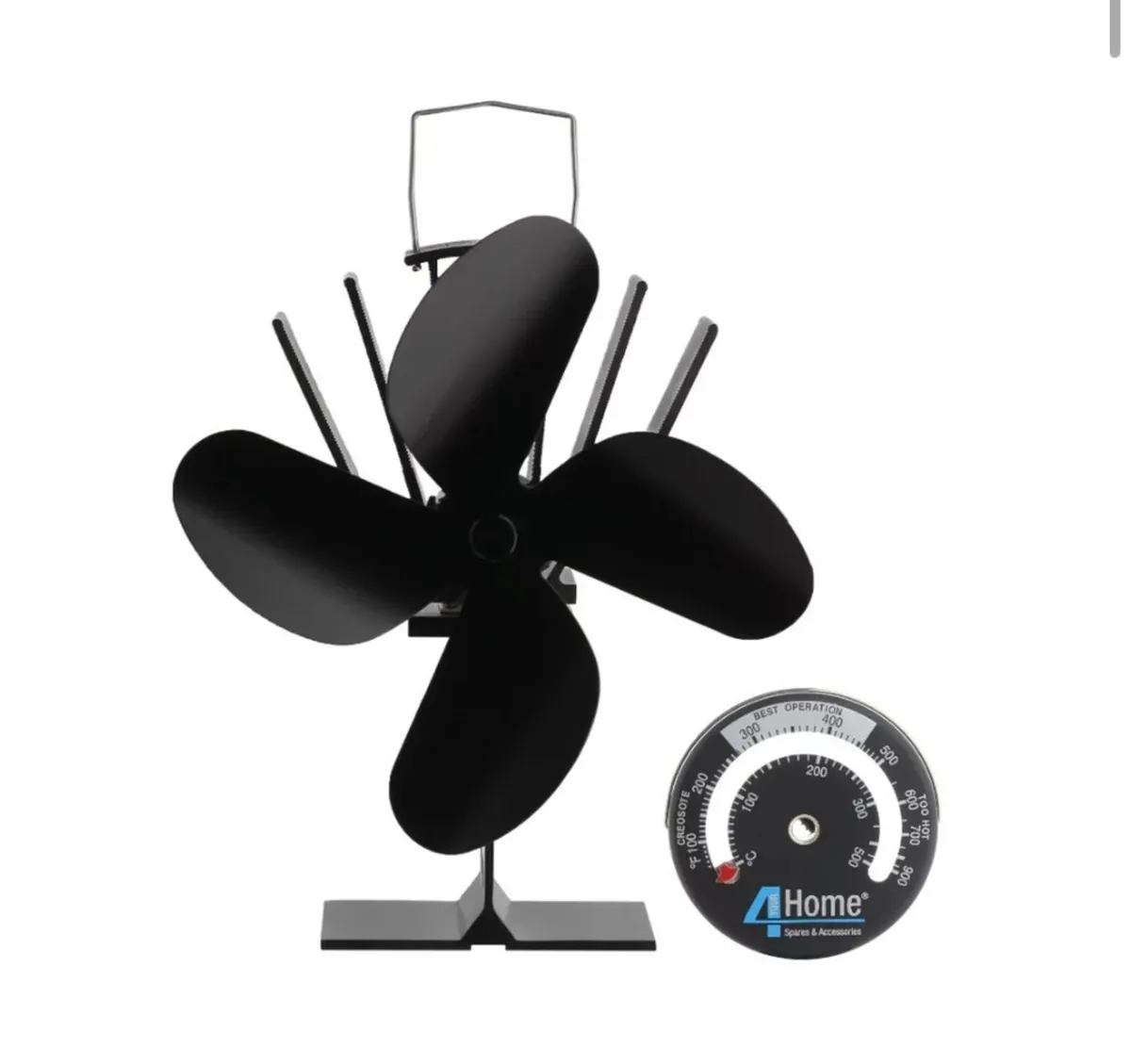 4 Blade Stove Top Fan with Temperature Gauge NEW