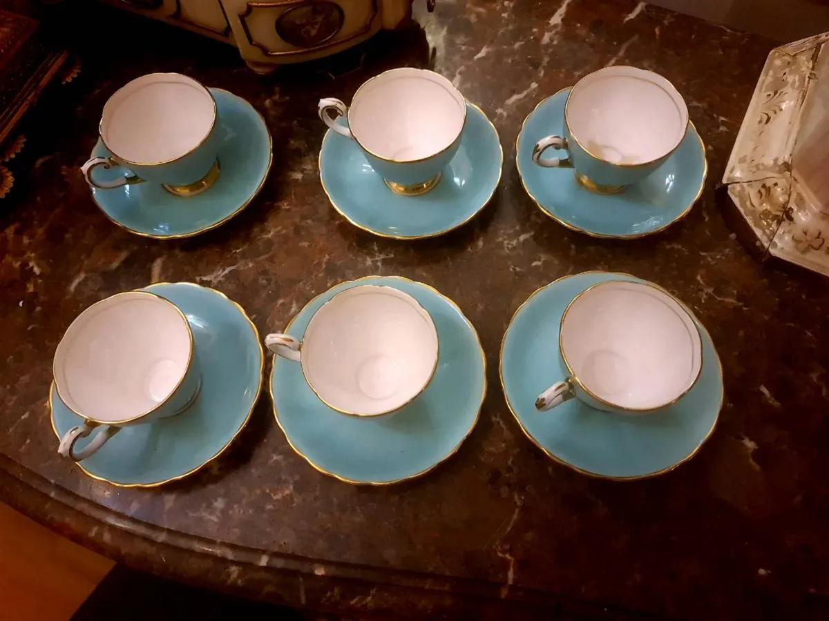 Tuscan 1940s teaset solid silver spoons POSTAGE AV - Image 2