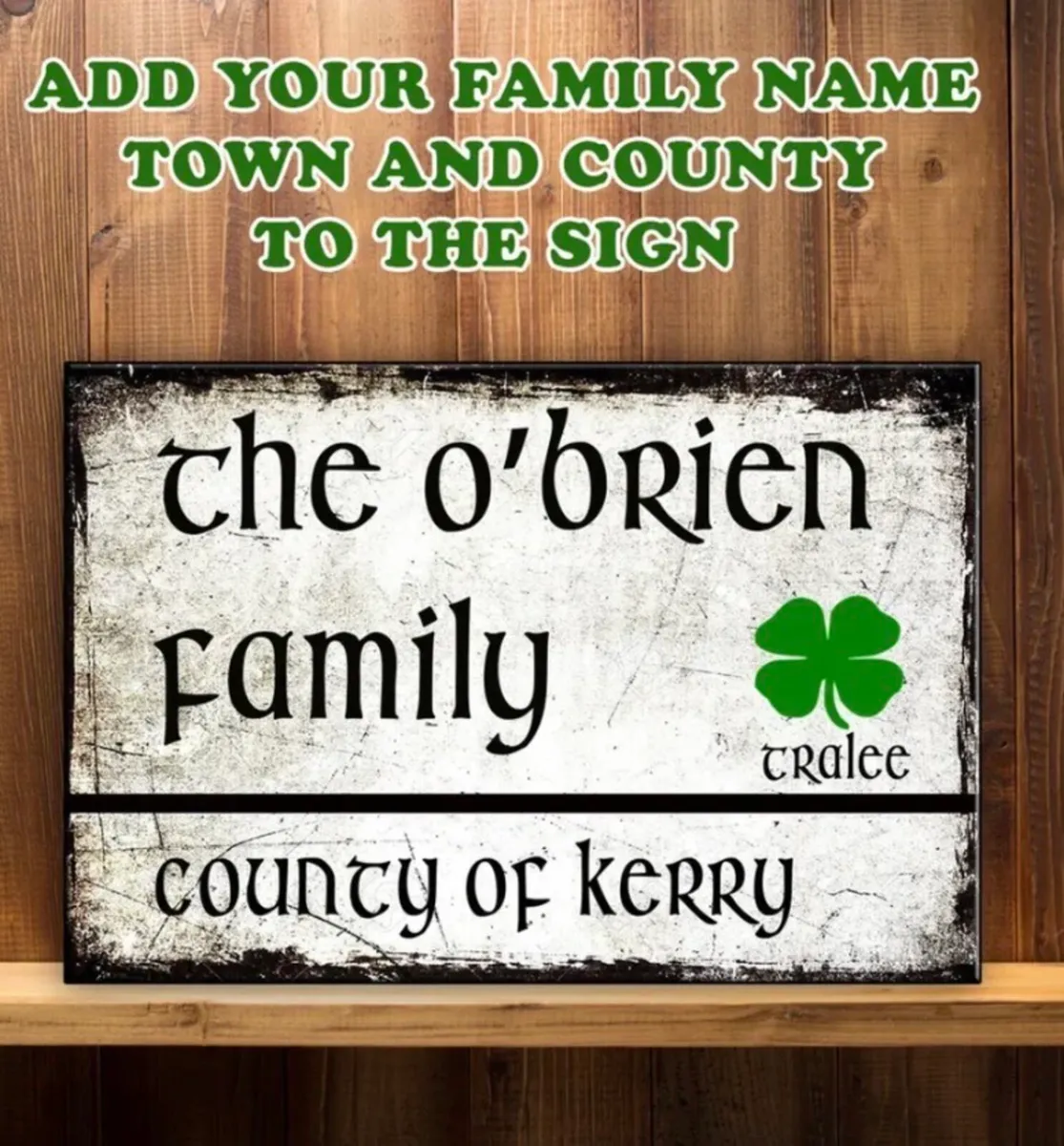Personalised Family Town & County Retro Metal Sign - Image 1