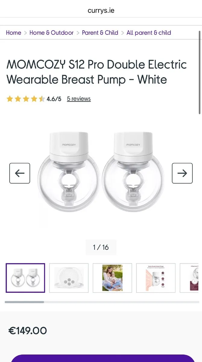 Electric double wearable breast pump - Image 1