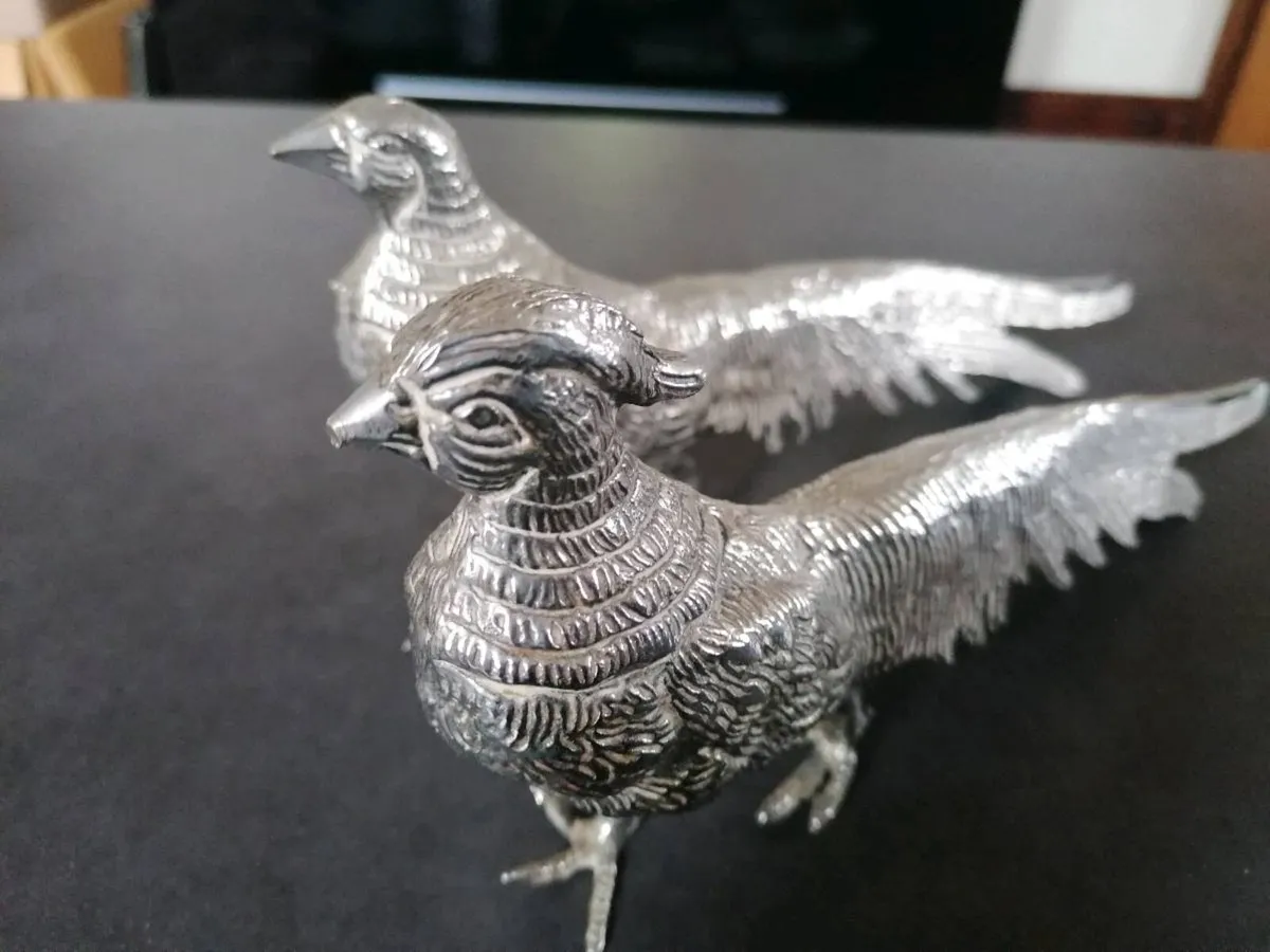 French Silver Plated Pheasants - Image 1