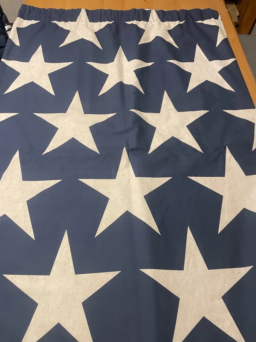 Next navy and grey star curtains - Image 1