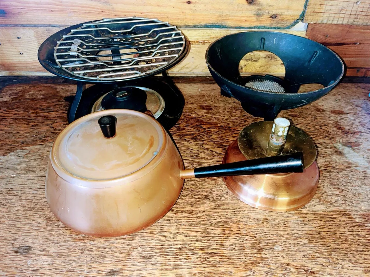 Copper and Cast Iron Fondue Set - Image 3