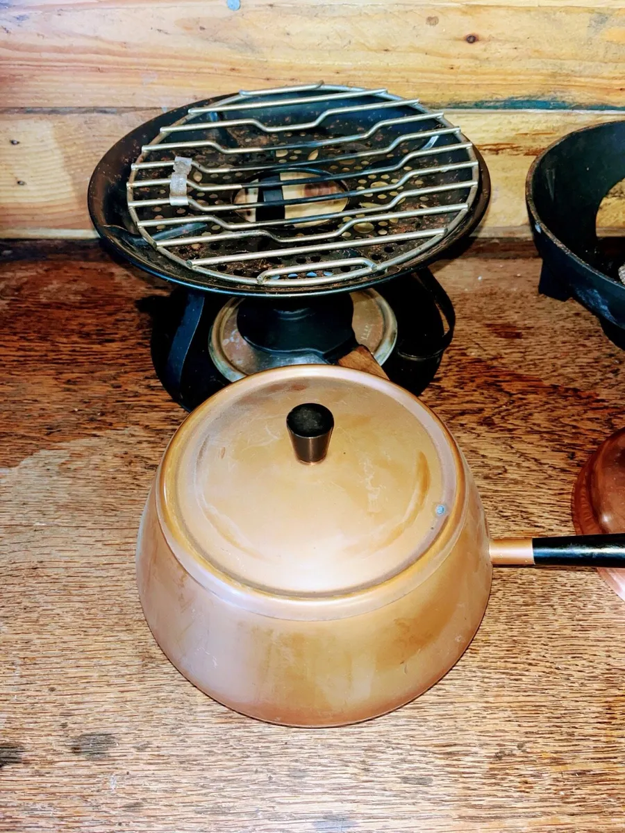 Copper and Cast Iron Fondue Set - Image 4