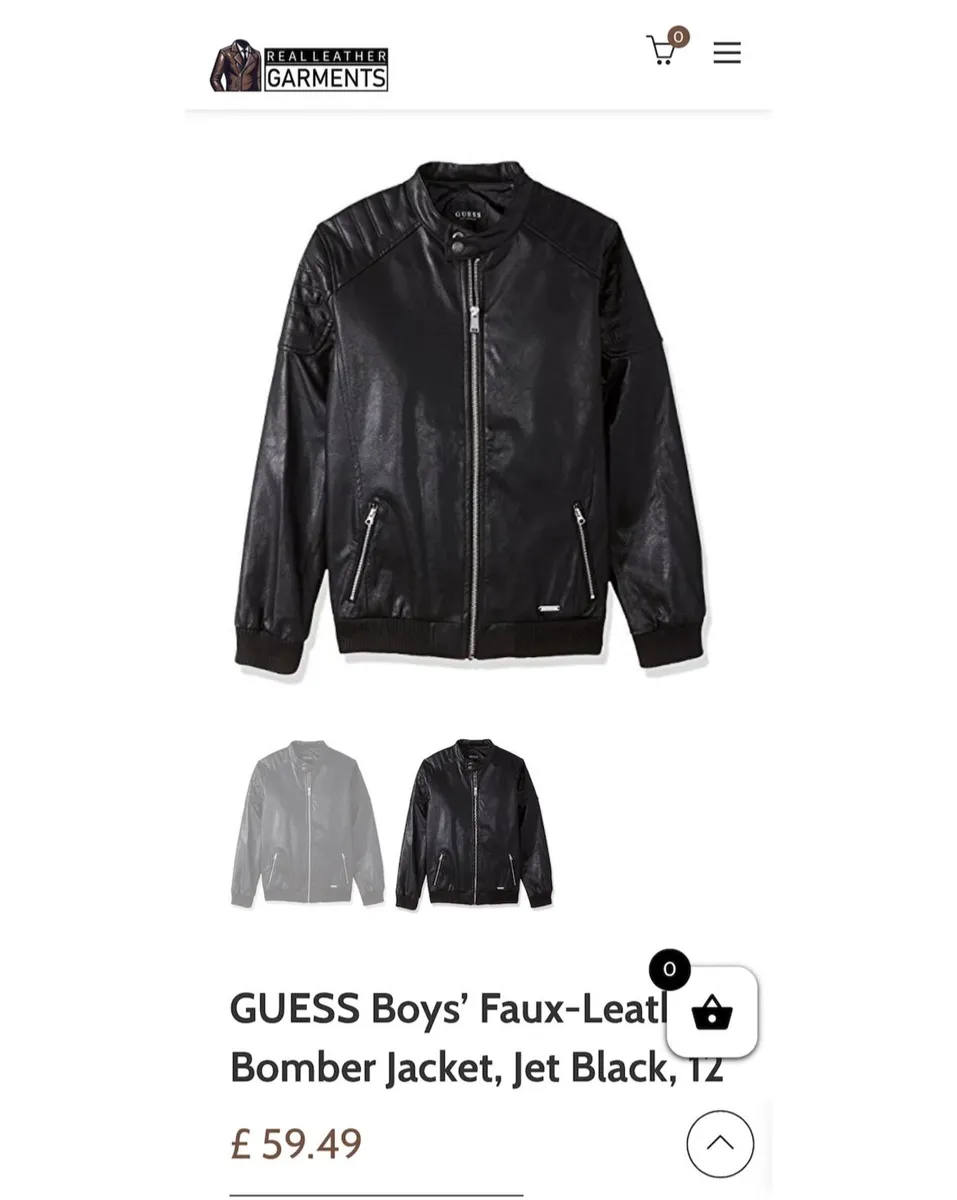 GUESS faux leather Bomber Jacket - Image 2
