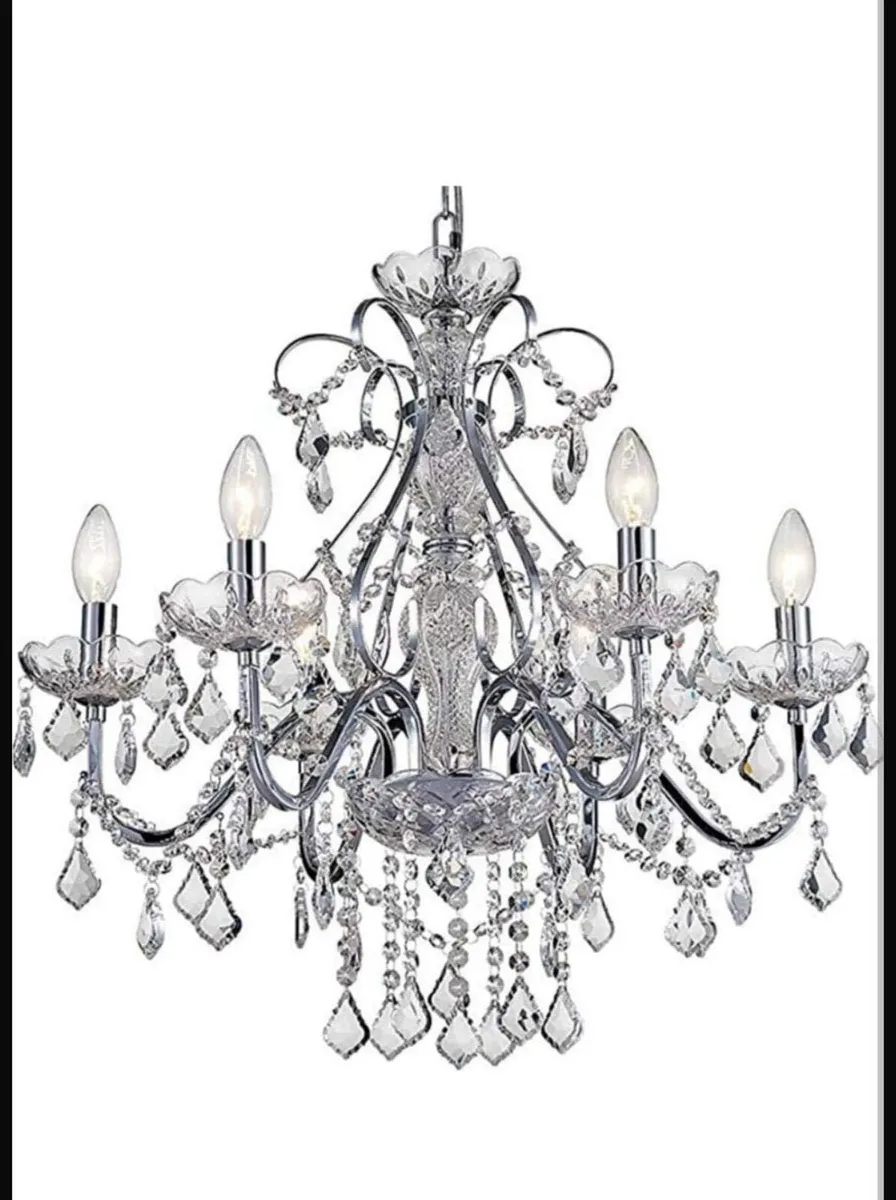 6 Light Chandelier - Crystal Style - Image 1