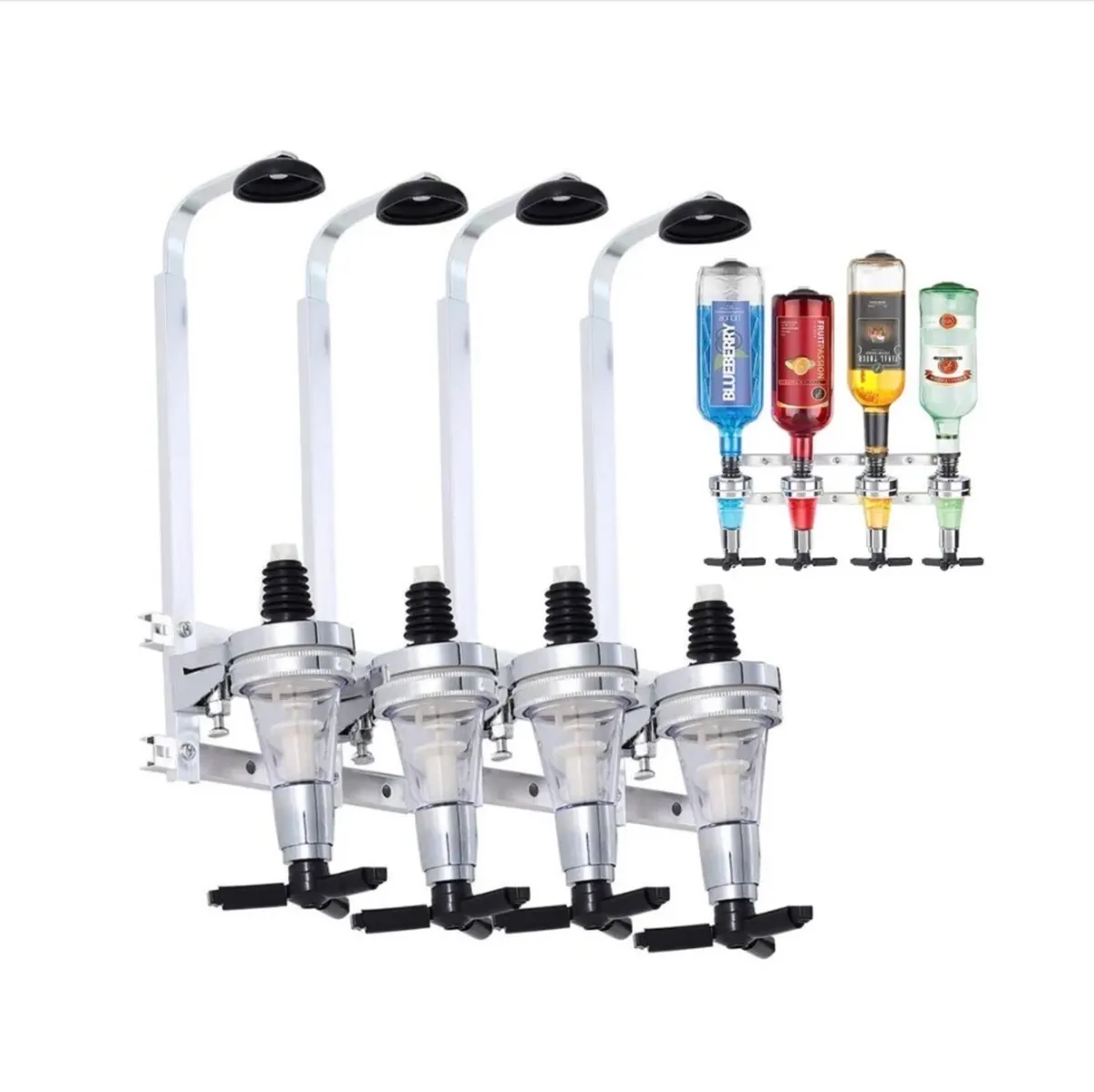 4 Bottle Wall Mounted Optic Dispenser Home Bar NEW