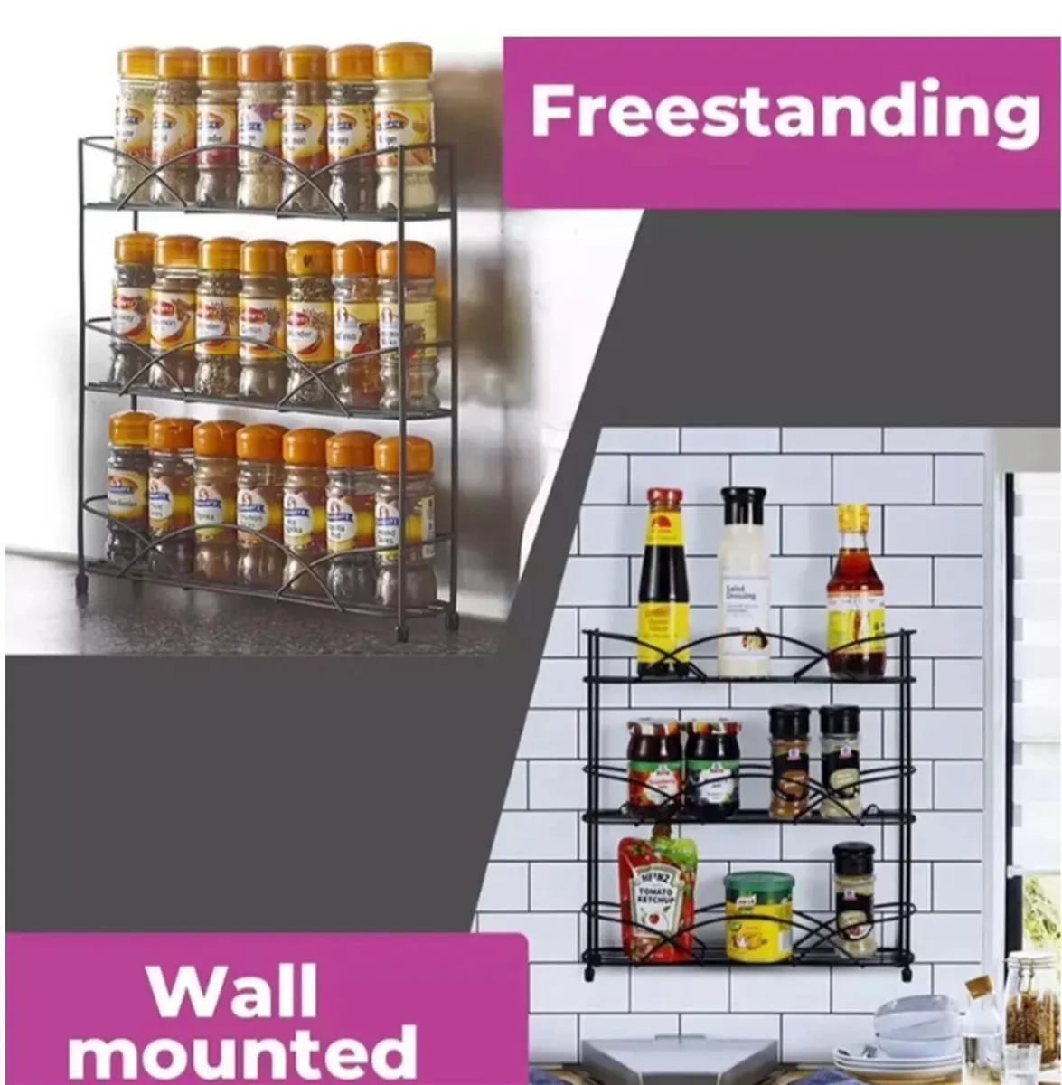 3 Tier Metal Spice Rack NEW - Image 1