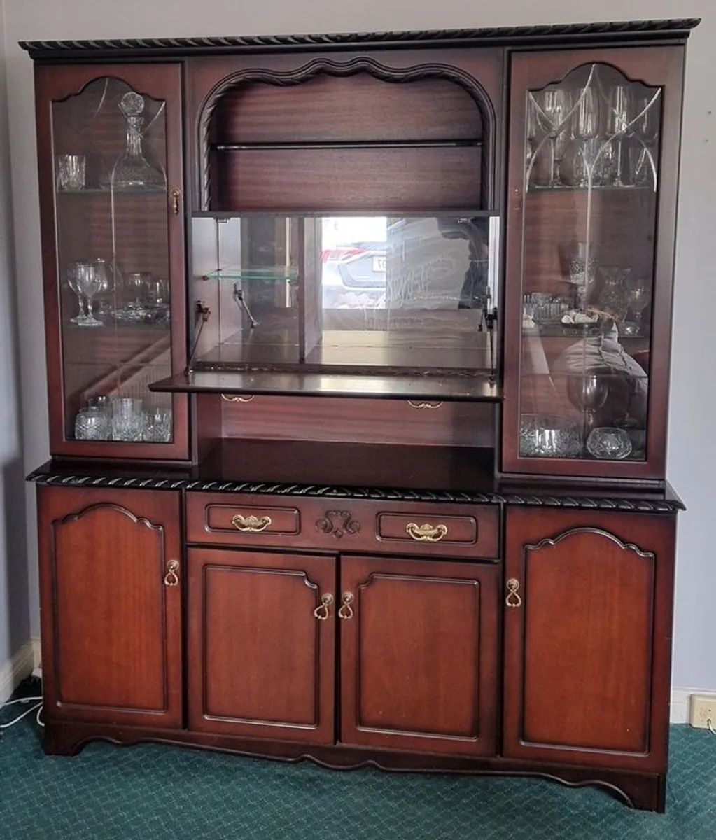 Beautiful Solid Wood Display Cabinet with Hidden Cocktail Compartment - Image 3