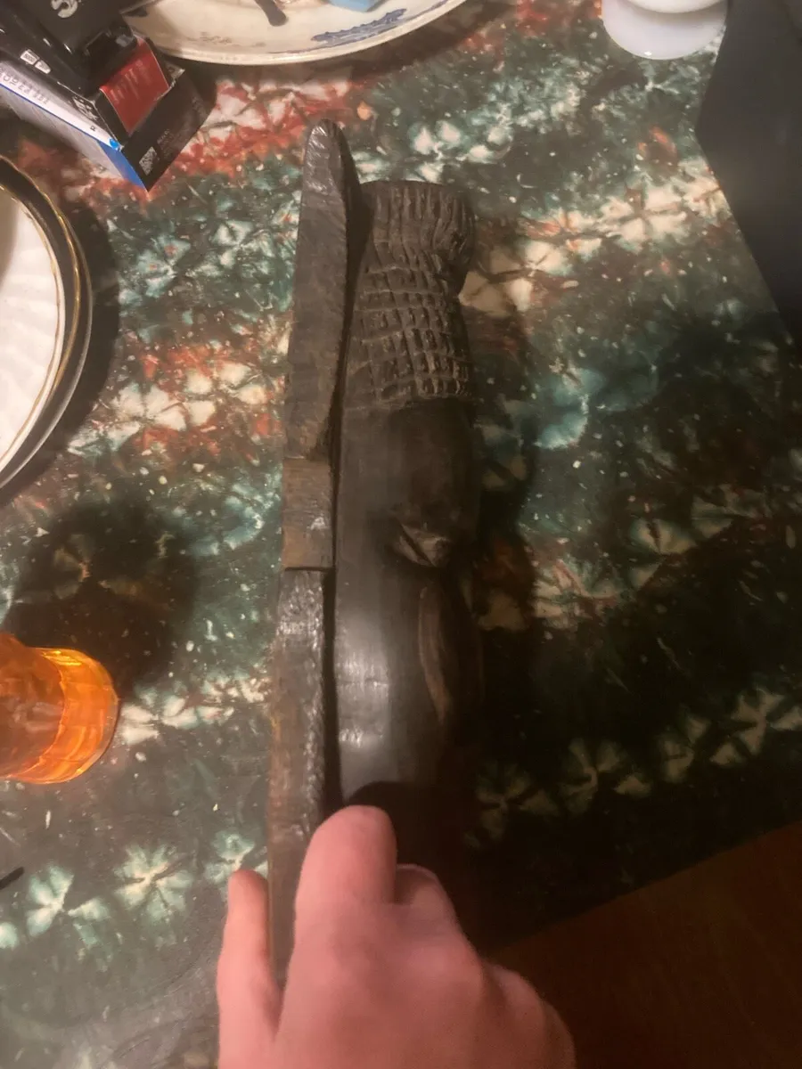 Ebony wooden hand craved mask free postage - Image 2