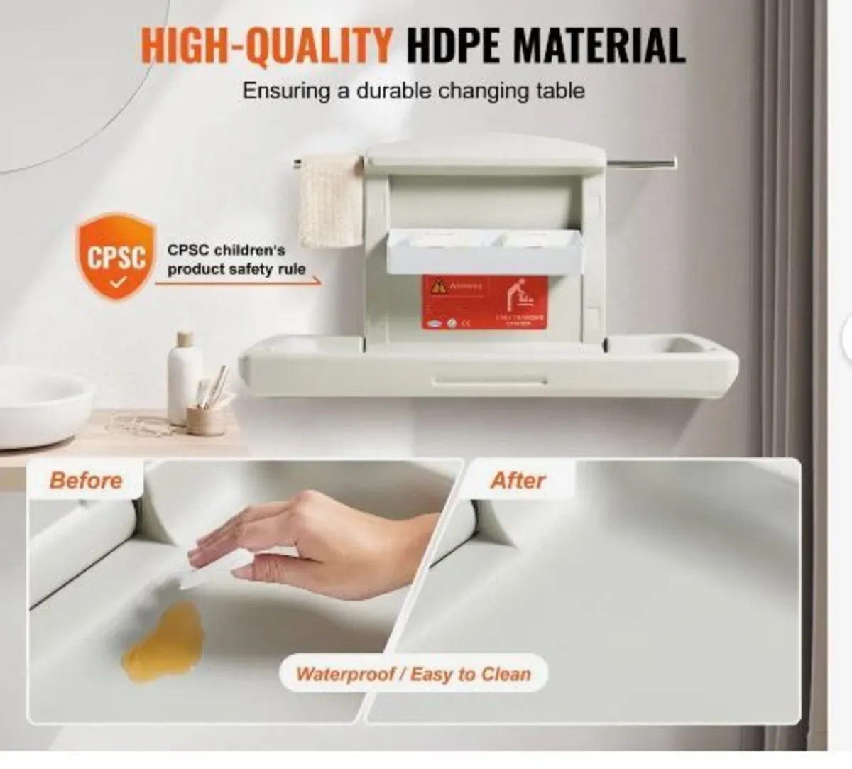 Wall-Mounted Baby Changing Station, - Image 2