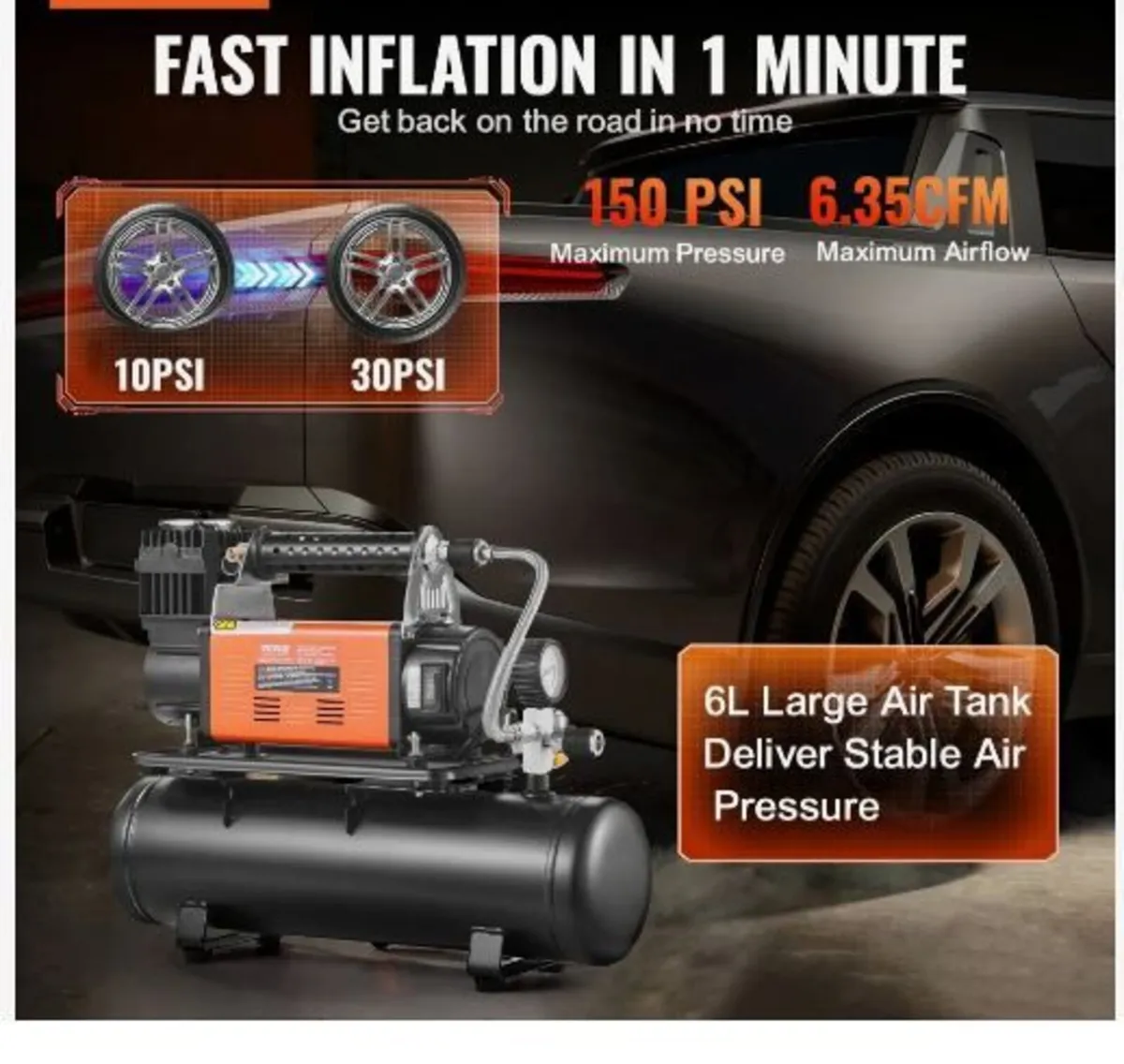 12V Heavy Duty Air Compressor - Image 3