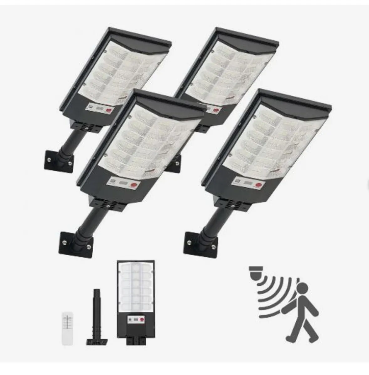 4 Pack 500W Solar Street Lights Outdoor - Image 1