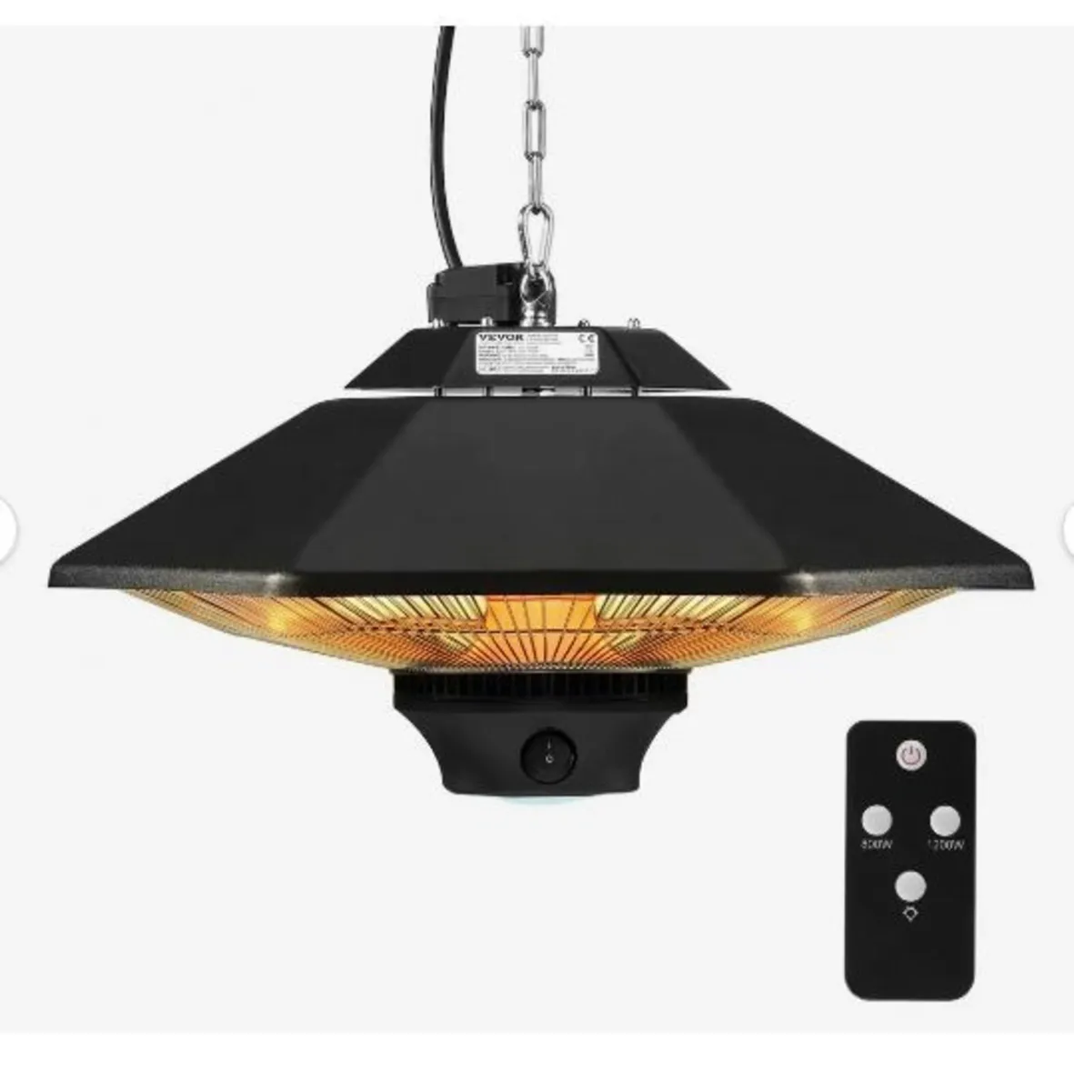Hanging Patio Heater, 2000W Remote Control - Image 3
