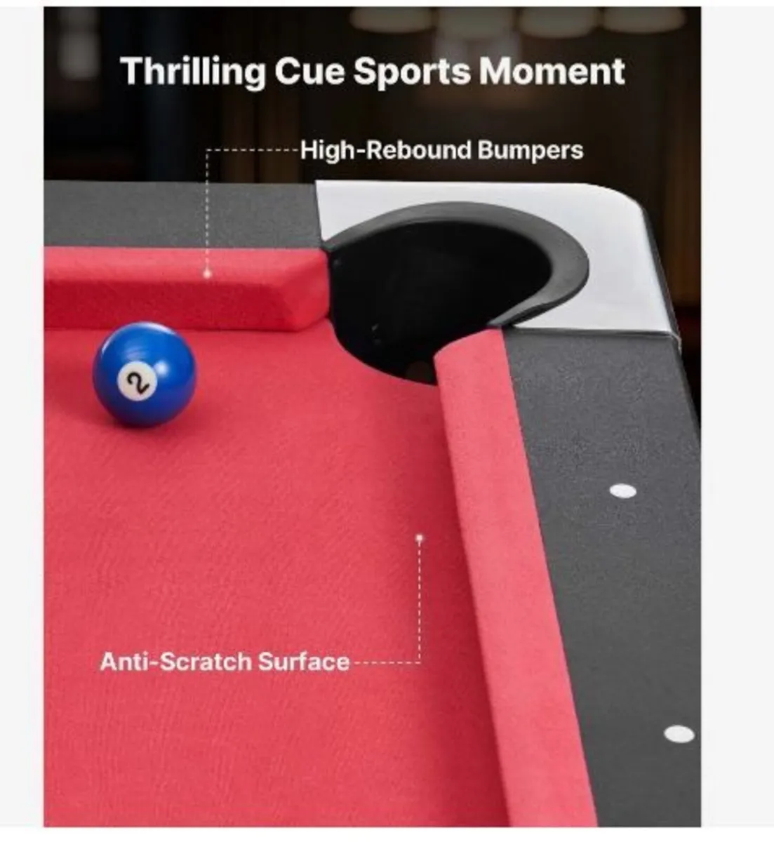 Pool Table, 183cm Portable Billiards Tables - Image 3