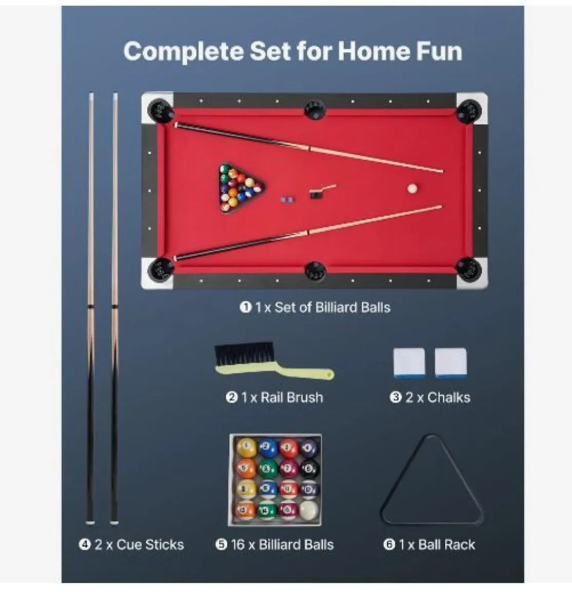 Pool Table, 183cm Portable Billiards Tables - Image 4