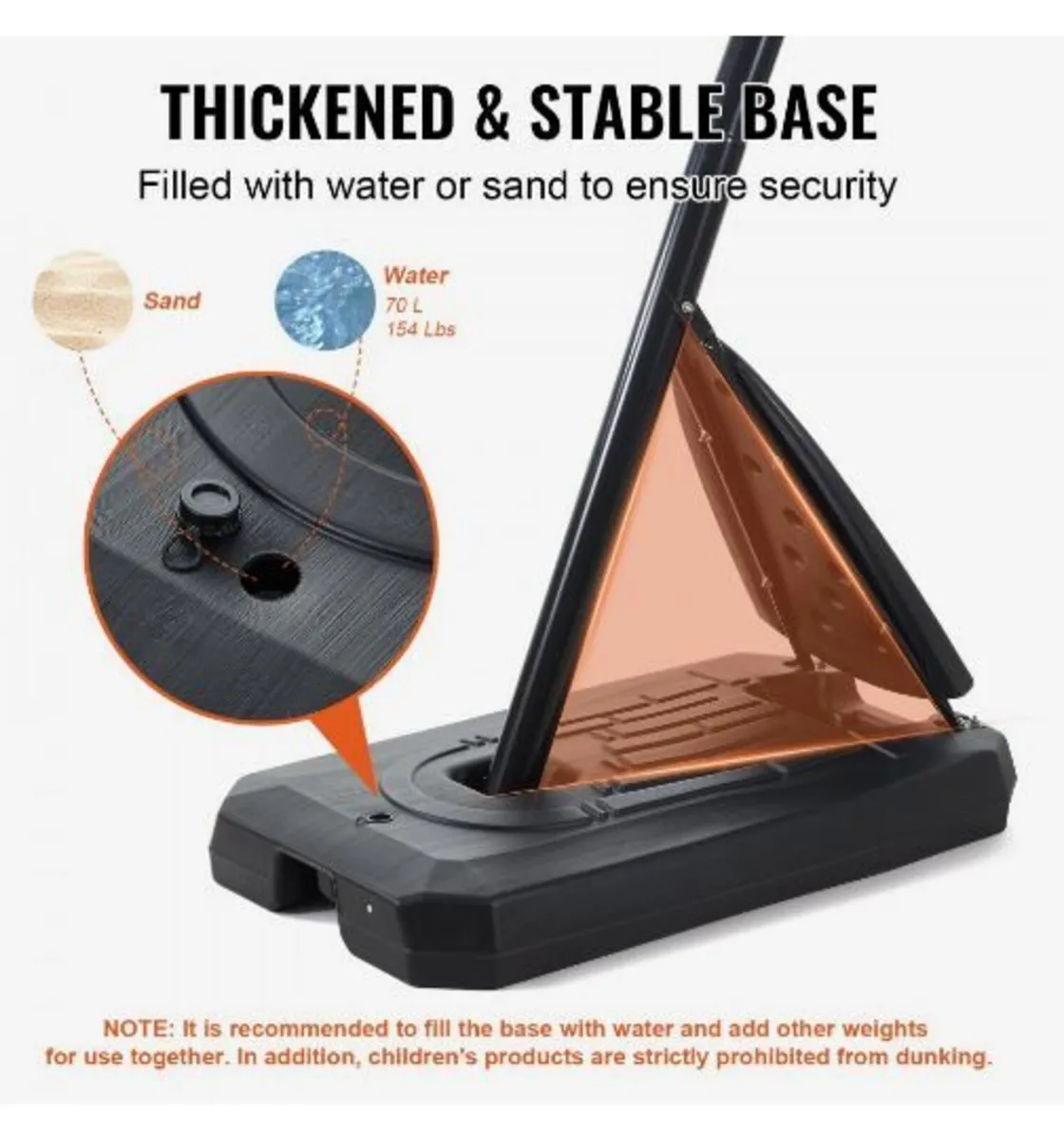 Basketball Hoop, 7.6-10 ft Adjustable Height - Image 3