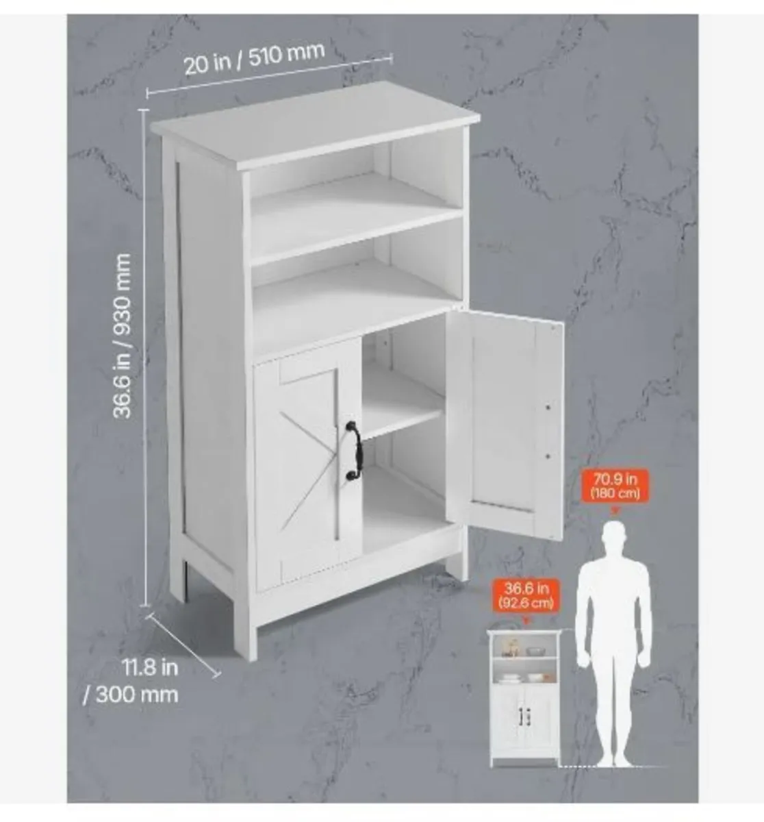 Bathroom Floor Cabinet, 4-Tier - Image 4