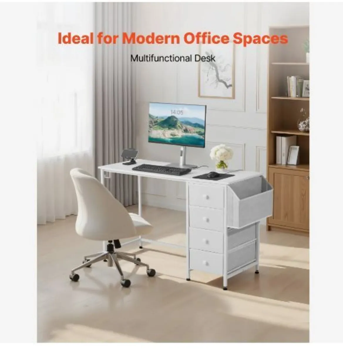 Computer Desk with Fabric Drawers - Image 4