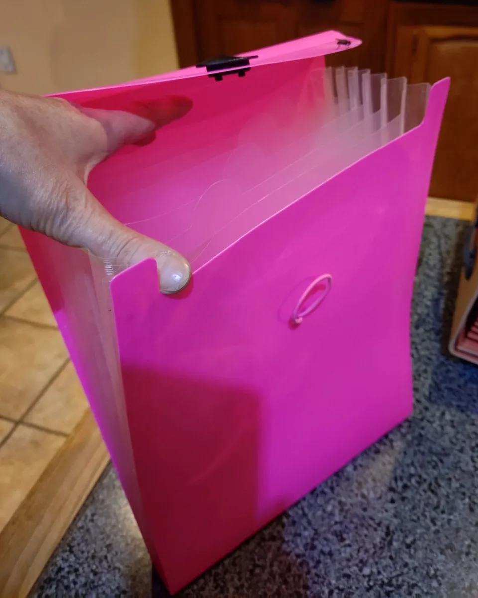 Pink Plastic File Holder. - Image 2