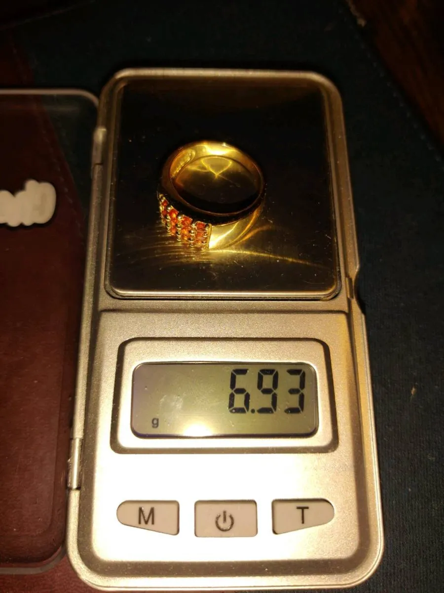 RARE, HUGE ORANGE SAPPHIRES, 9CT Gold 7g New Ring - Image 2