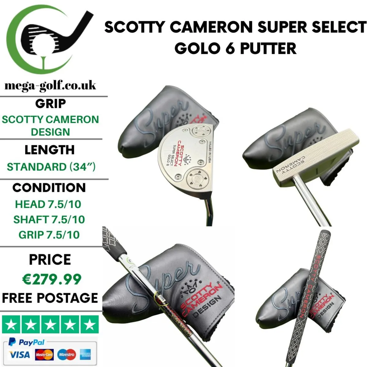 Scotty Cameron Super Select Golo 6 Putter / 34″ - Image 1