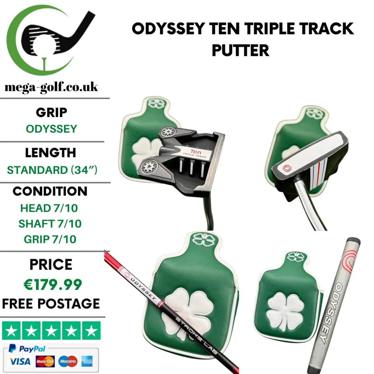 Odyssey Ten Triple Track Putter / 34″ - Image 1